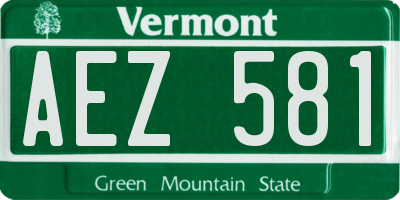 VT license plate AEZ581