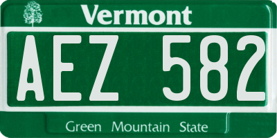 VT license plate AEZ582