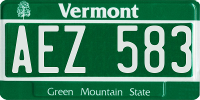 VT license plate AEZ583