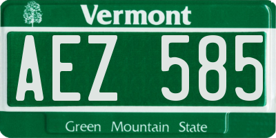 VT license plate AEZ585