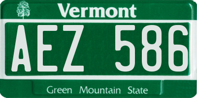 VT license plate AEZ586