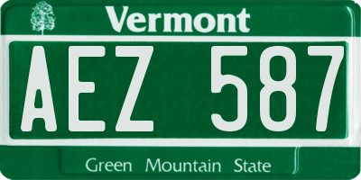 VT license plate AEZ587