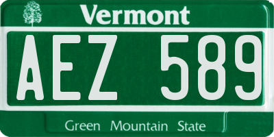 VT license plate AEZ589