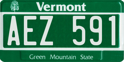 VT license plate AEZ591