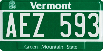 VT license plate AEZ593