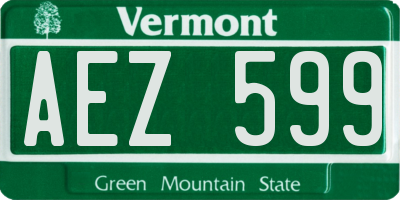 VT license plate AEZ599