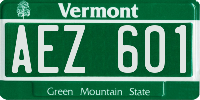 VT license plate AEZ601