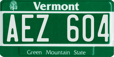 VT license plate AEZ604