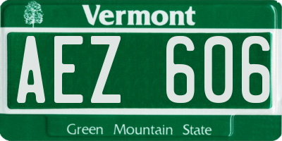 VT license plate AEZ606