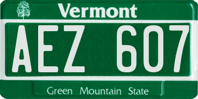 VT license plate AEZ607