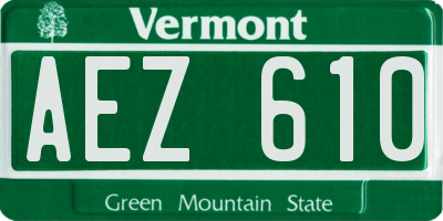 VT license plate AEZ610
