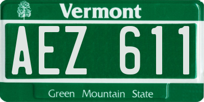 VT license plate AEZ611