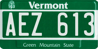 VT license plate AEZ613