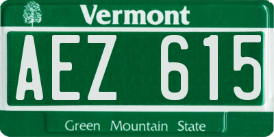 VT license plate AEZ615