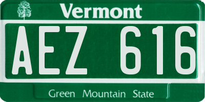 VT license plate AEZ616
