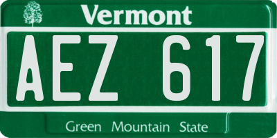 VT license plate AEZ617