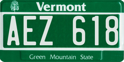 VT license plate AEZ618
