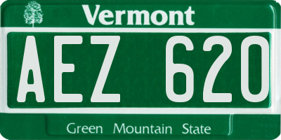 VT license plate AEZ620