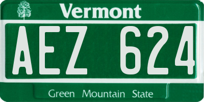 VT license plate AEZ624