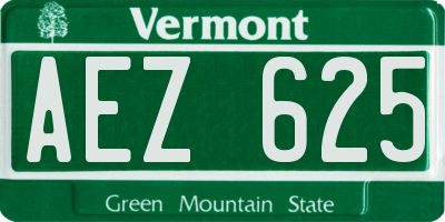 VT license plate AEZ625