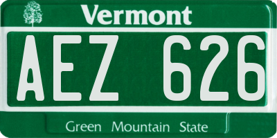 VT license plate AEZ626