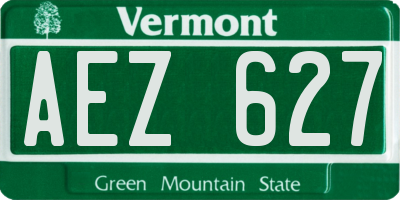 VT license plate AEZ627