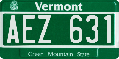 VT license plate AEZ631