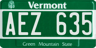 VT license plate AEZ635