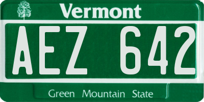 VT license plate AEZ642