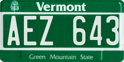 VT license plate AEZ643