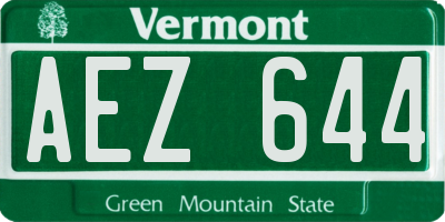 VT license plate AEZ644