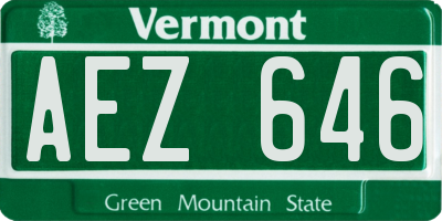VT license plate AEZ646