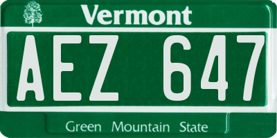 VT license plate AEZ647