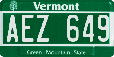 VT license plate AEZ649