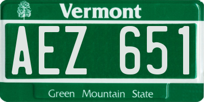 VT license plate AEZ651