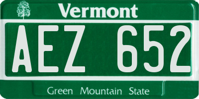 VT license plate AEZ652