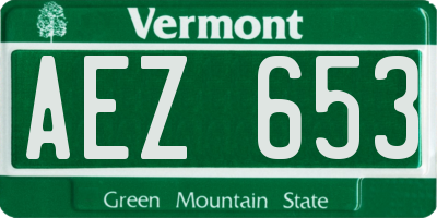 VT license plate AEZ653