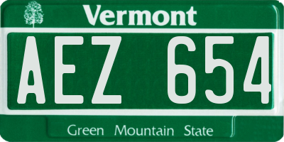 VT license plate AEZ654