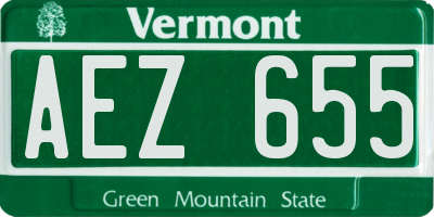 VT license plate AEZ655