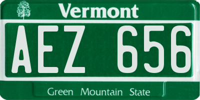 VT license plate AEZ656