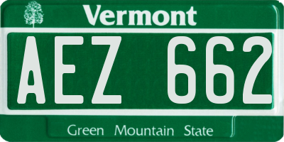 VT license plate AEZ662