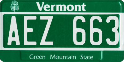 VT license plate AEZ663