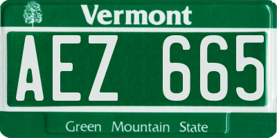VT license plate AEZ665