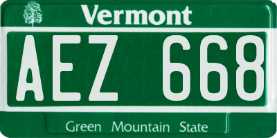 VT license plate AEZ668