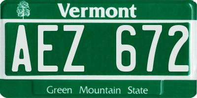 VT license plate AEZ672