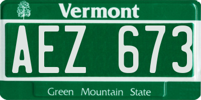 VT license plate AEZ673