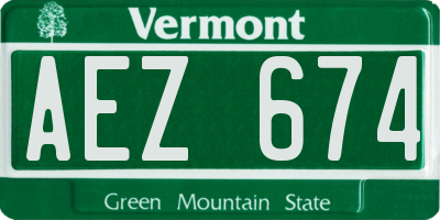 VT license plate AEZ674