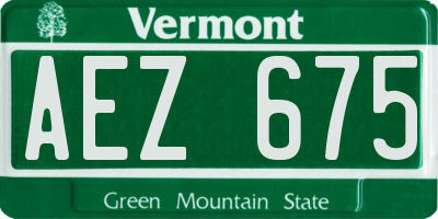 VT license plate AEZ675
