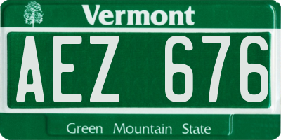 VT license plate AEZ676
