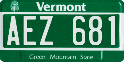 VT license plate AEZ681